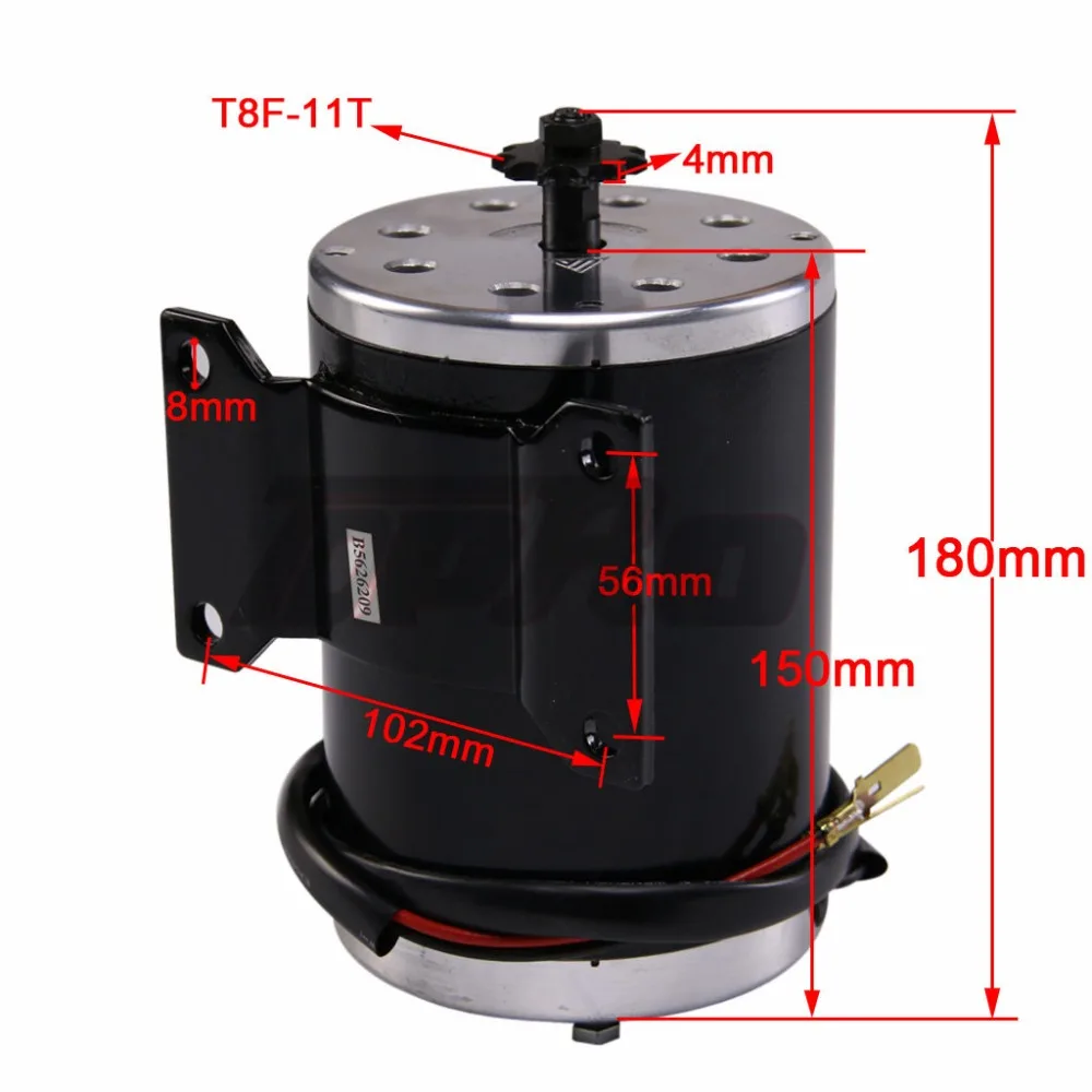 TDPRO MY1020 1000 Вт 48 В T8F цепь 11 Т Звездочка Электрический двигатель щетки постоянного тока для электрической грязи карманный велосипед Скутер ATV Go Kart Quad