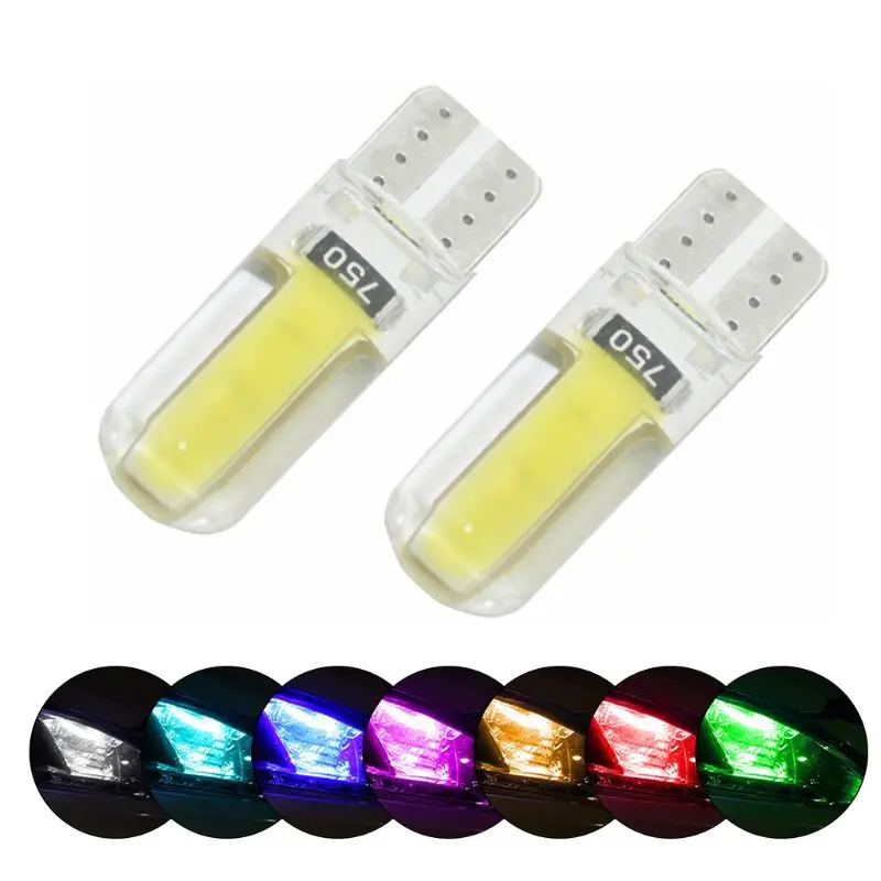 

Newest T10 W5W LED Car Interior Light COB Marker Lamp 12V 194 501 Bulb 7 Colors