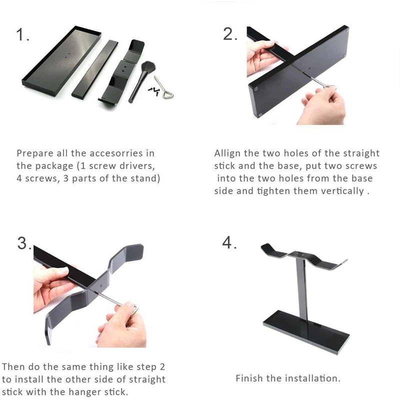 Portable Bidirectional Headphone Stand Acrylic Dual Balance Headset Stands Gaming Headset Holder Mount