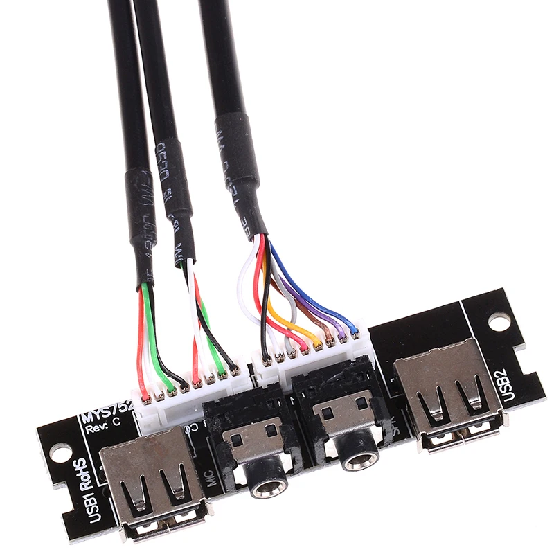 1 шт. аудио кабель ПК компьютерный чехол PCB передняя панель USB 2 0 порт микрофонный