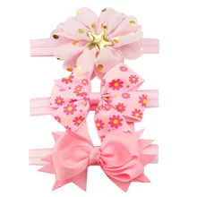 baby headband for baby 3Pcs Kids cotton cute Elastic Flowers Headband Girls Baby Bowknot Hair Accessories Hair bands Set L505912