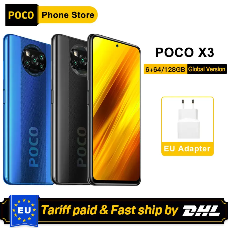 Artículo caliente Versión Global Xiaomi POCO X3 NFC 6GB 64GB / 6GB 128GB Smartphone Snapdragon 732G Octa Core 64MP Quad Cámara 6,67 "120Hz 5160mAh oo3KM6y83nM