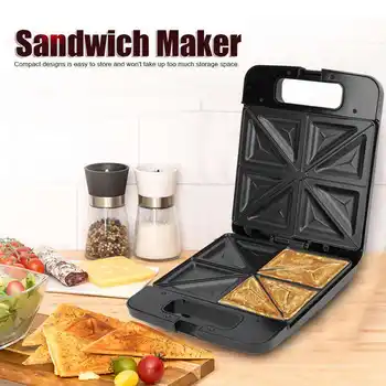 

Electric Sandwich Maker 4 Slice Double Sided Heating Waffle Toaster Cake Breakfast Machine EU Plug 220-240V 1400W
