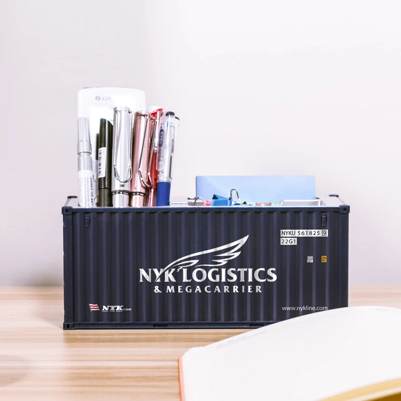 Simulation Shipping Container Model 20ft Mini Toys Logistics Container MultiFunction Pen Holder Office Must be Gift Custom LOGO toy boats Diecasts & Toy Vehicles