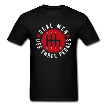 

Real Men Use Three Pedals Six Speeds T Shirt Wagon Designer T-shirt lack Tops Tees Clothing Cotton Vintage Tshirt