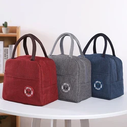 1PCs Fresh Cooler Bags Tote Food Bags Waterproof Nylon Portable Zipper Thermal Oxford Lunch Bag For Women Convenient Lunch Box