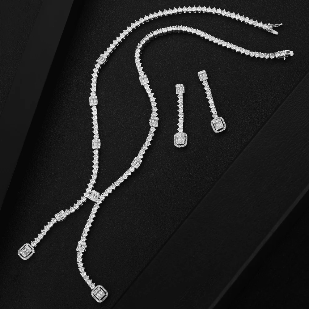 

GODKI, модный роскошный комплект из ожерелья и сережек, набор украшений для женщин, Свадебный комплект с фианитом, Дубай, Свадебный комплект ювелирных изделий 2022