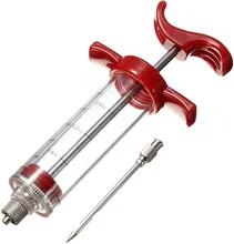 Food Grade PP Stainless Steel Needles Spice Syringe Set BBQ Meat Flavor Injector Kitchen Sauce Marinade Syringe Accessory tanie i dobre opinie Meat Injectors CN(Origin) CE EU Eco-Friendly Stocked Meat Poultry Tools