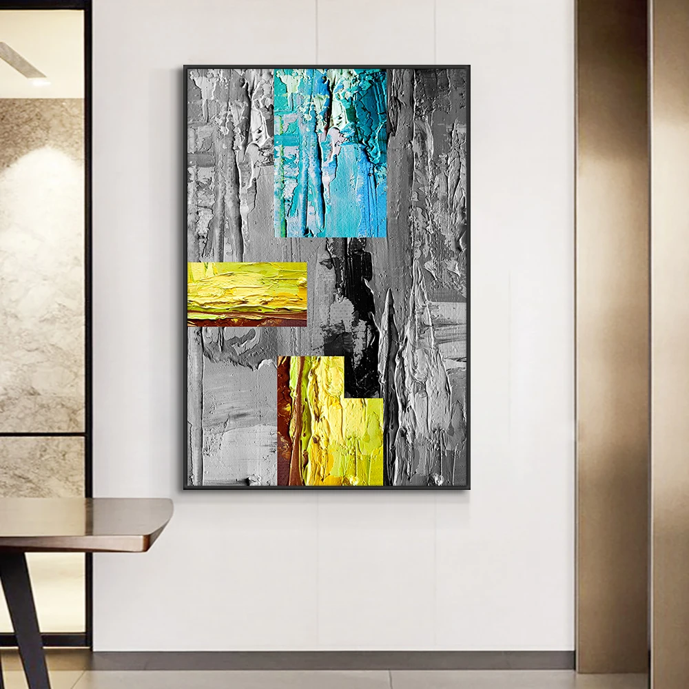 Waliicorners Yellow Blue Geometric Modern Abstract Large Wall Art Office Home Interior Decoration Hand Painted Oil Painting On Canvas 16 H457b030aa17e44de9e44683cea72e82aG