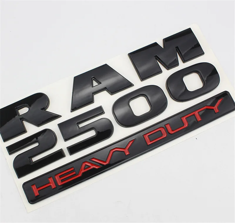50 шт. стайлинга автомобилей 1500 2500 3500 Heavy Duty серебристый, черный эмблема АБС значок задний багажник логотип Стикеры авто аксессуары - Цвет: Black  2500