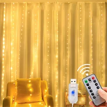 

Led Light Garland Curtain for Room New Year's Christmas Lights Decorations Curtains for Home Festoon Window Decor Fairy Lights
