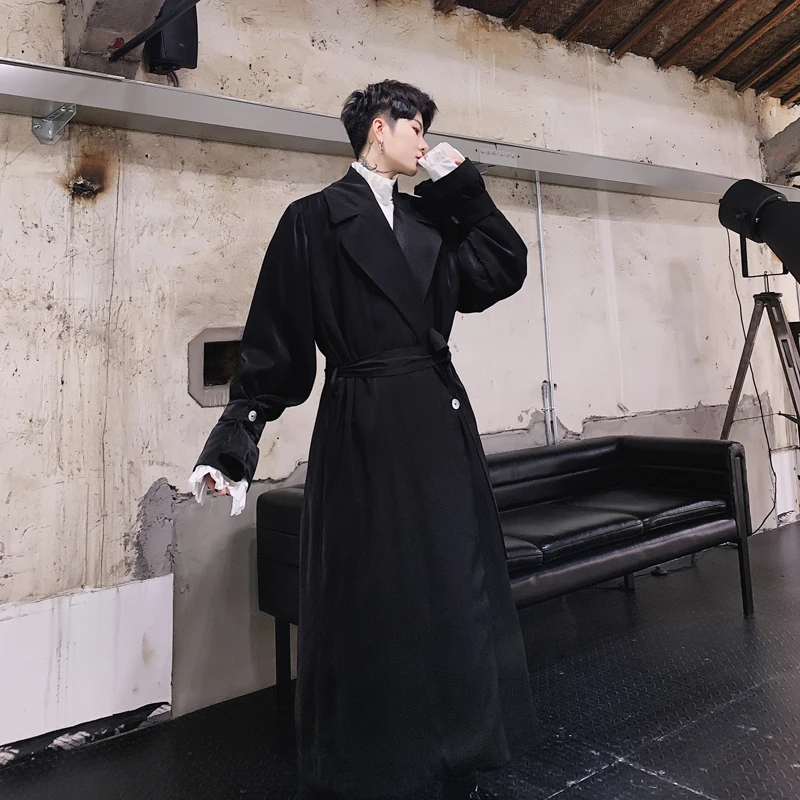 Новые мужские винтажные Модные свободные повседневные Длинные Стильные тренчи