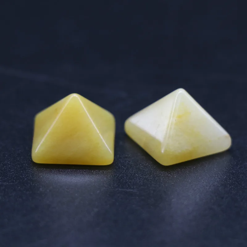 7 Чакра Пирамида рейки целебная энергия Натуральный Камень Кристалл кварц пресс-папье украшения ремесла украшение дома ювелирные изделия лучший подарок - Окраска металла: Yellow jade 1PC