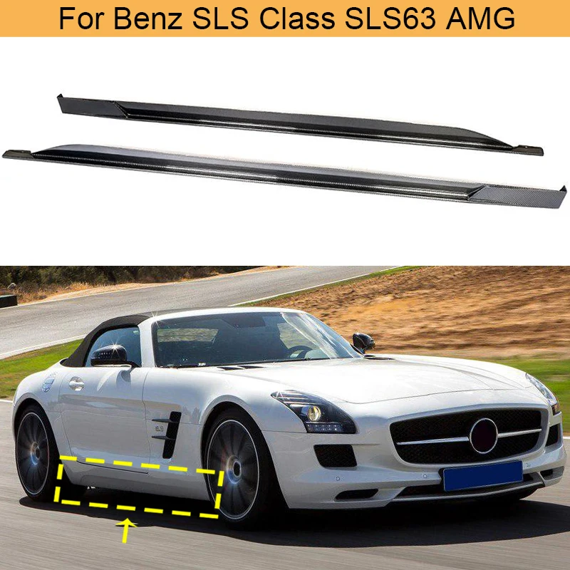 

Автомобильные боковые юбки губ фартуки для Mercedes-Benz класс SLS SLS63 бампер AMG защита 2010-2013 боковых юбок тела Наборы из углеродного волокна
