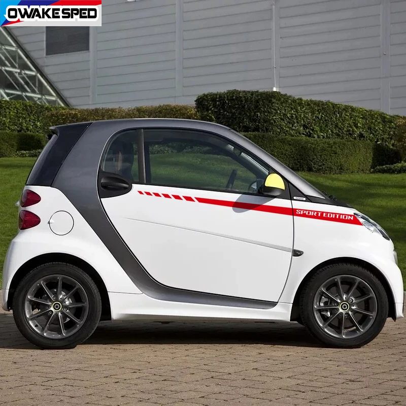 Sport Edition Stripes Car Door Side Decor Vinyl Decals For Smart 2