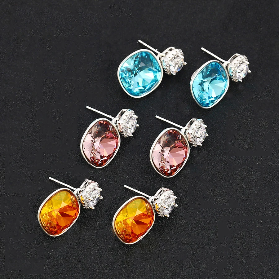 Xuping Дешевые Рекламные ювелирные изделия серьги красивые кристаллы от Swarovski милый