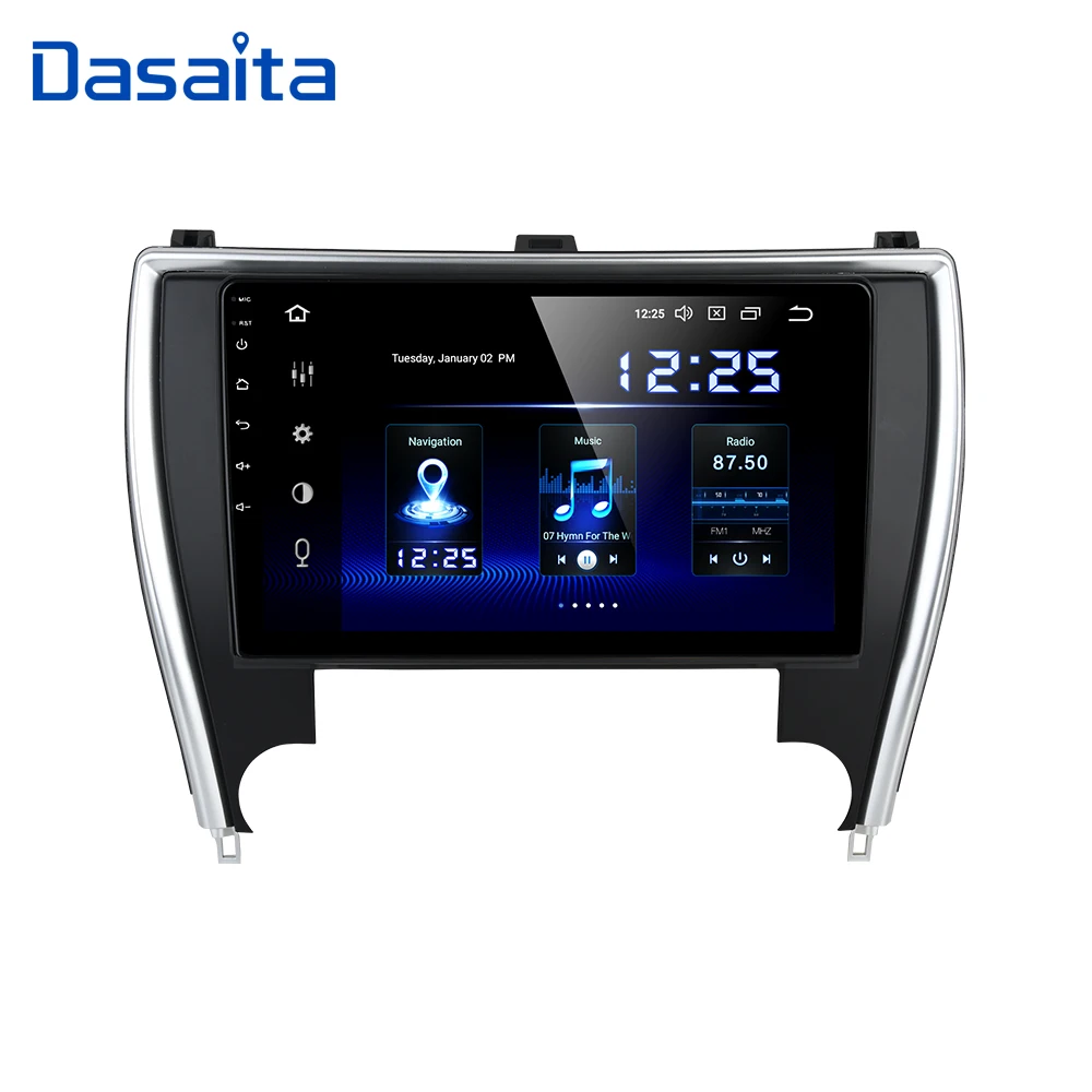 Dasaita 10.2\ Car Radio 1 Din Android 9.0 for Toyota Camry US Version 2015 2016 2017 Bluetooth USB 64GB ROM