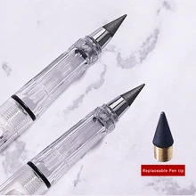Crayon éternel Kawaii à poignée transparente, 0.5mm HB, crayon d'écriture illimité, pointe remplaçable, cadeau pour enfants, papeterie scolaire et de bureau 
