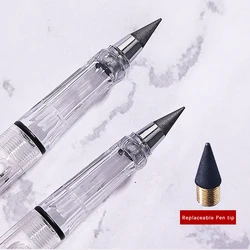 Crayon éternel Kawaii à poignée transparente, 0.5mm HB, crayon d'écriture illimité, pointe remplaçable, cadeau pour enfants, papeterie scolaire et de bureau 