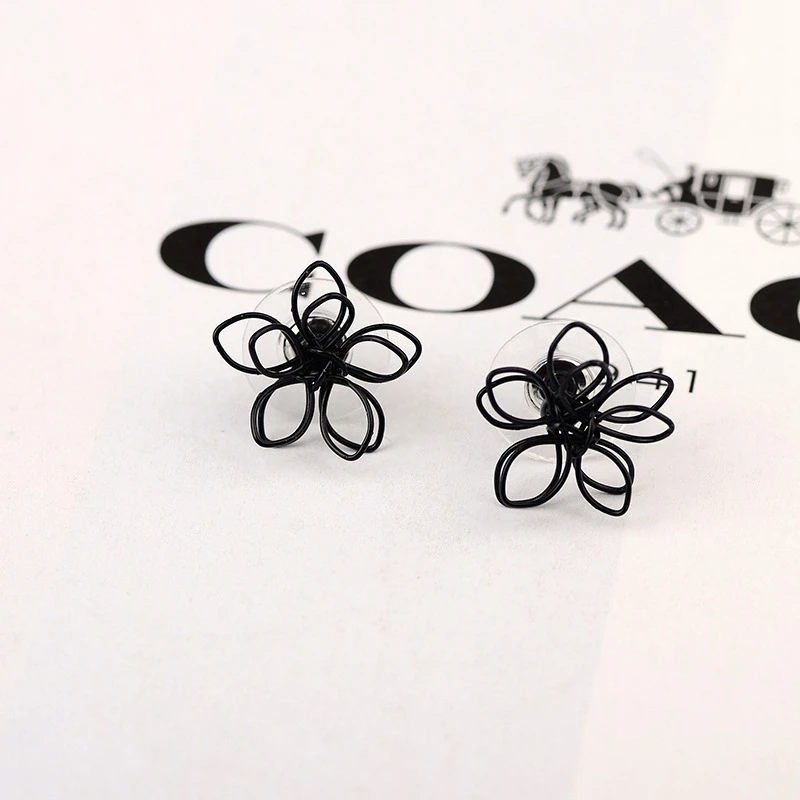 SHUANGR Sweet Jewelry Spray Paint Stud Earrings Flower Earrings Statement Trendy Brincos Gift for Girls Gift Pendientes - Окраска металла: M23695