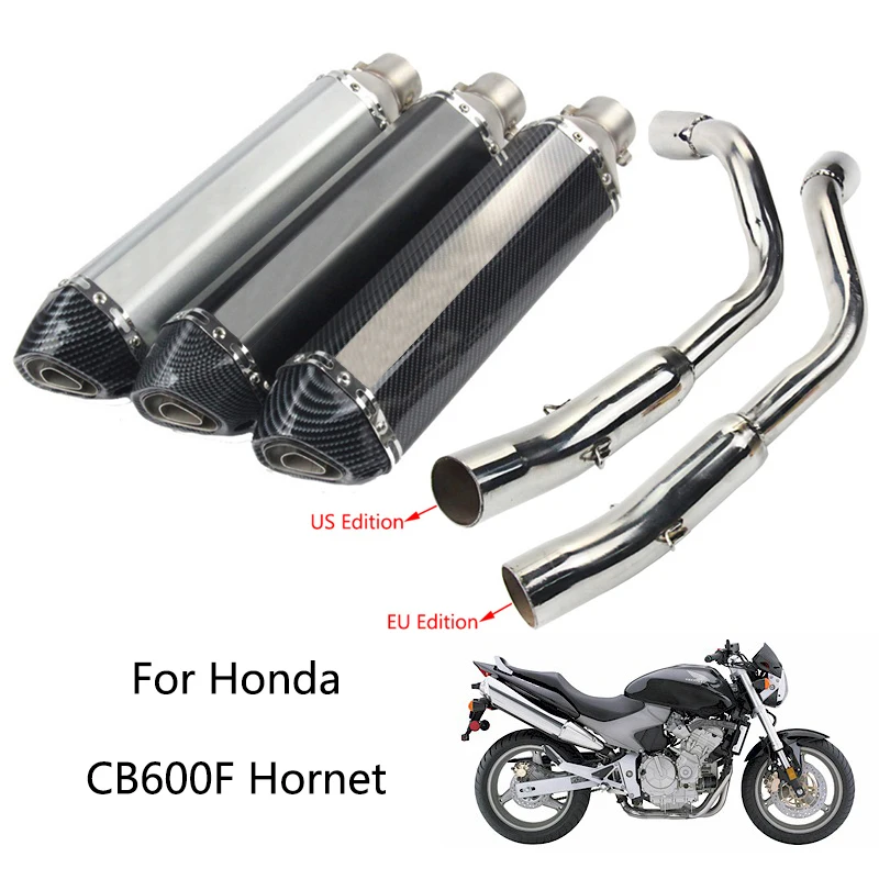 

Выхлопная система для Honda CB600F Hornet, мотоциклетная штыревая труба 51 мм Глушитель 470 мм, выхлопной глушитель, труба, слип на ЕС, США, версия