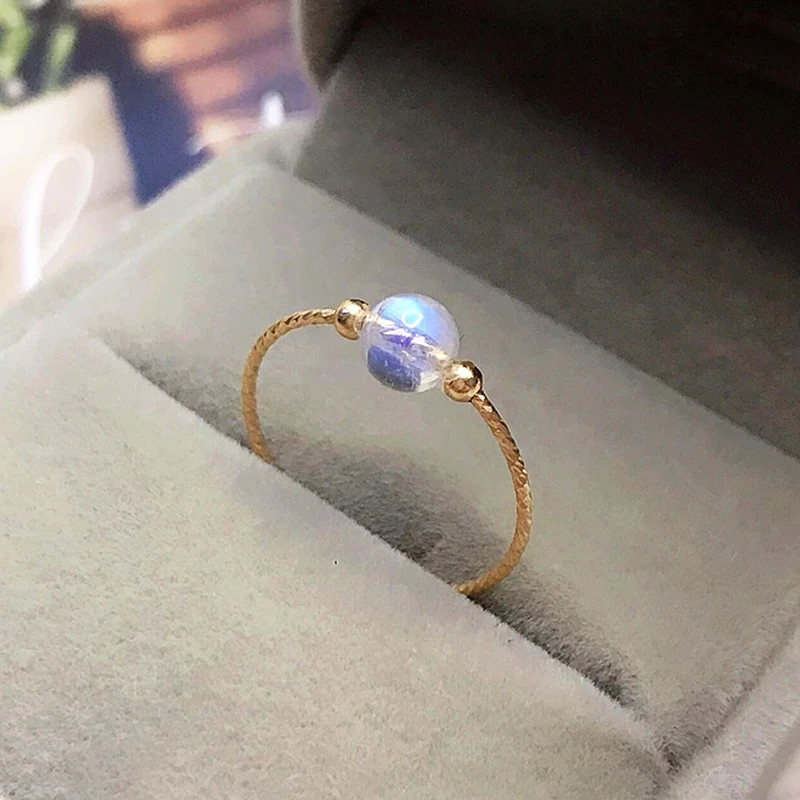 

Natural Moonstone Rings 14K Gold Filled Knuckle Ring Mujer Boho Bague Femme Handmade Minimalism Jewelry Rings for Women