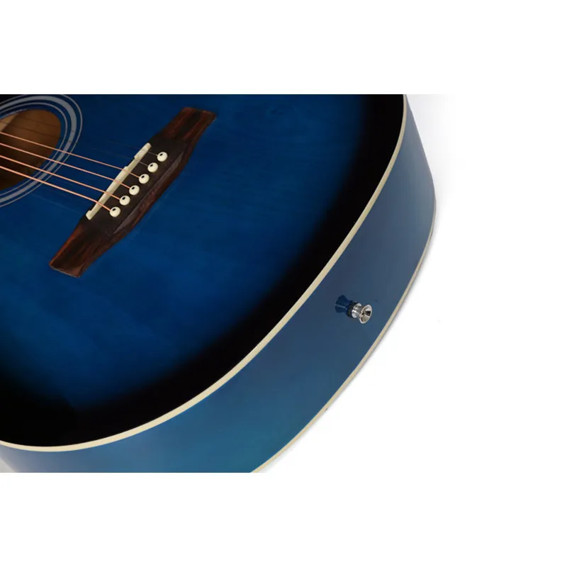 1 шт. 40 дюймов синий цвет акустическая гитара с грифом из палисандра гитары ra с гитарными струнами с жестким корпусом