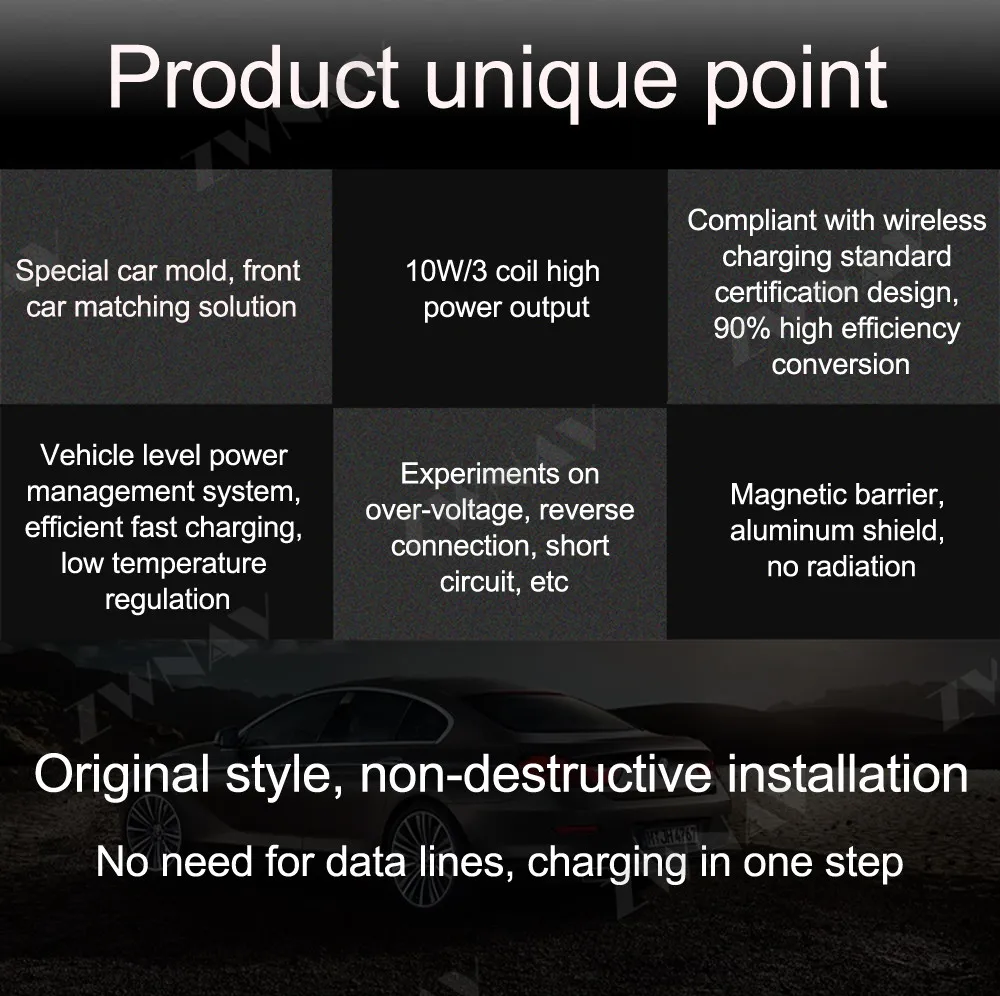 QI car Fast  wireleess charger for Range Rover Vogue 2014-2017 Intelligent Infrared Fast Wireless Charging Car Phone Holder