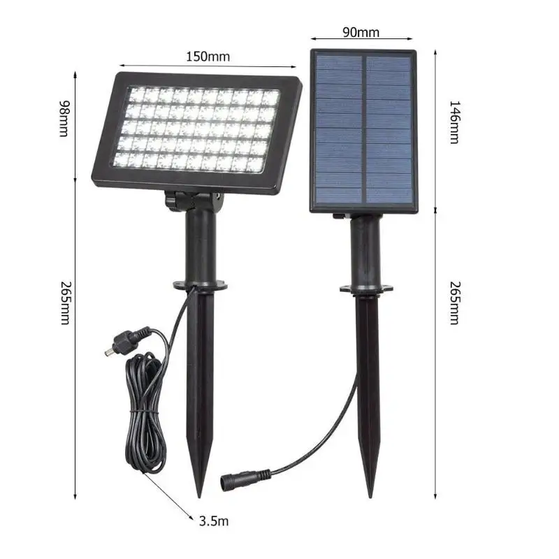 3W 50LED водонепроницаемый Солнечный газон лампа Спайк открытый садовый путь Декор огни
