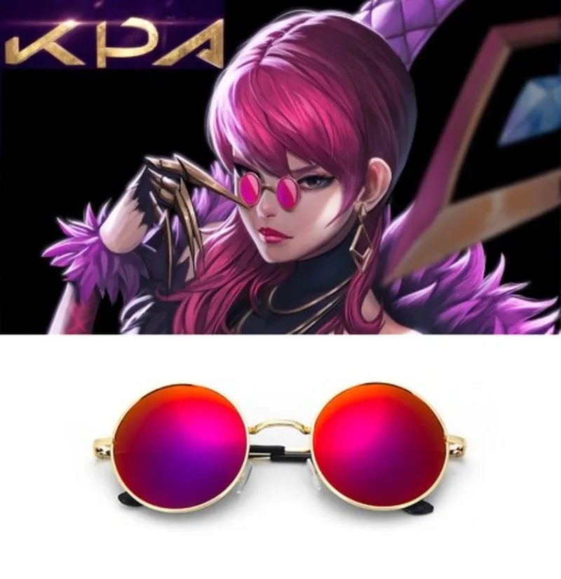 

ROLECOS LOL KDA Evelynn Cosplay Props Red Sunglasses Glasses Women Men Gifts K/da