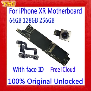 

With/Without Face ID For iPhone XR Motherboard 64GB 128GB 256GB Original Unlocked Free iCloud IOS Logic Board 100% Tested