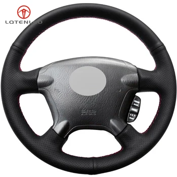 

LQTENLEO Black Artificial Leather Hand-stitched Car Steering Wheel Cover for Honda CRV CR-V 2002-2006