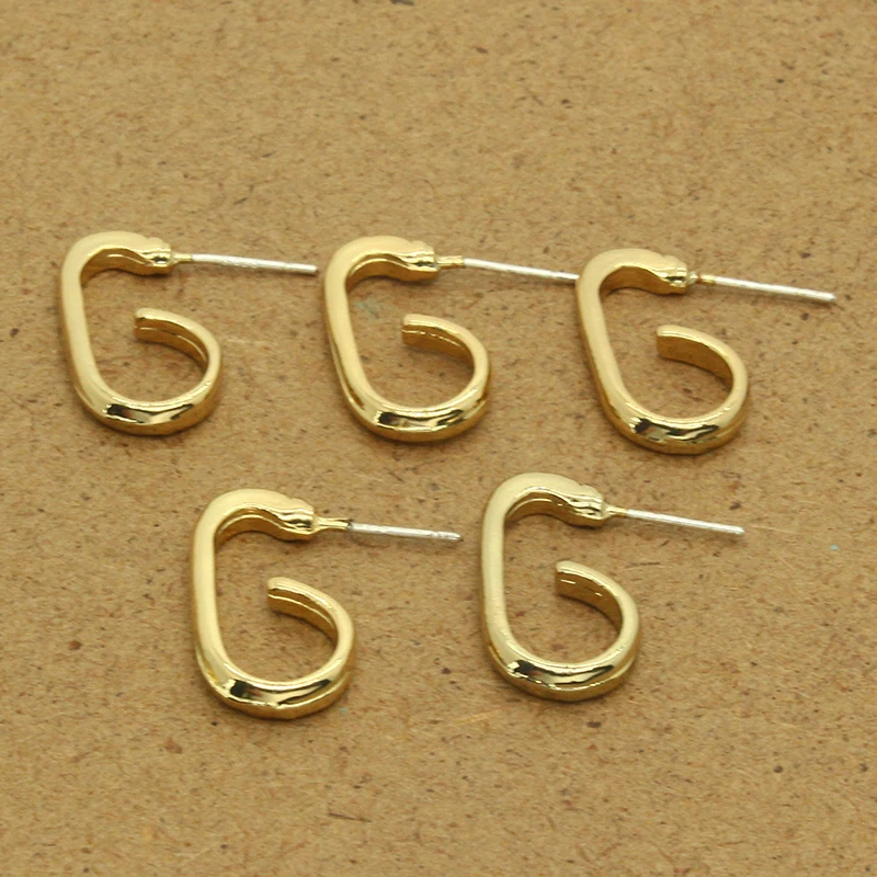 

10pcs Curl Up Crooked Hook Earring Connector Findings Simple Women Dangle Earrings Eardrop Ear Pin Base Diy Jewelry Accessories