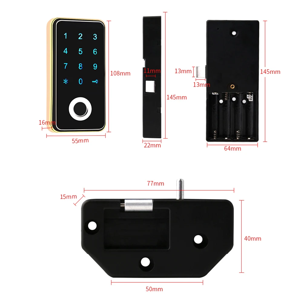 Безопасность умный дом цинковый сплав Keyless замок двери шкафа Клавиатура Офис многоцелевой прочный цифровой сенсорный пароль отпечатков пальцев