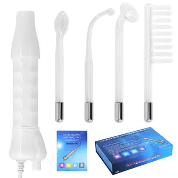 

4pcs High Frequency Facial Skin Care Wand Device Acne Treatment Tool Hair Care Device Professional Kit With Gift Box