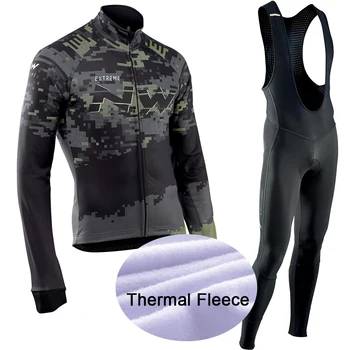 

2020 Pro Team NW Winter Thermal Fleece Cycling Clothes Men Northwave Jersey Suit Outdoor Riding Bike MTB Clothing Bib Pants Set