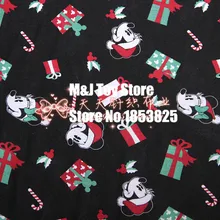 160*50 см Рождество Микки Минни Вязание Эластичность хлопчатобумажная ткань для шитья материал "сделай сам" футболки платье ткань