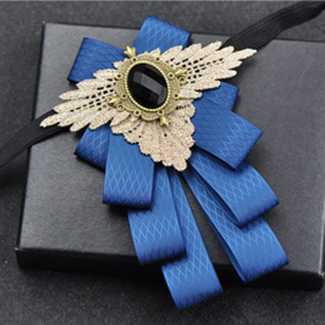 British New Fashion Men's Wedding Performance Groom Wedding-Party Flower Collar Bow Tie Pocket Towel Square Set Men Accessories Blue plaid 2