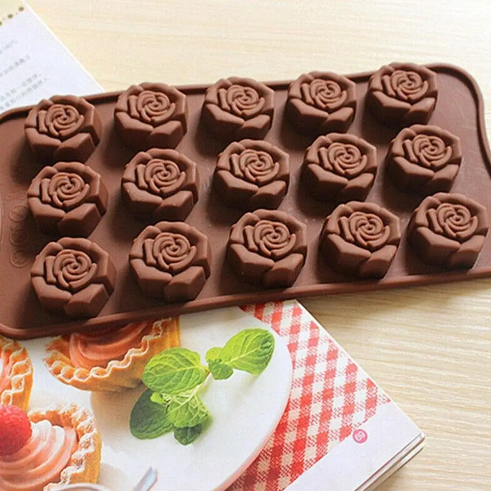 Flower Rose Silicone Mould Cake Decorating Chocolate Wax Melts Mold
