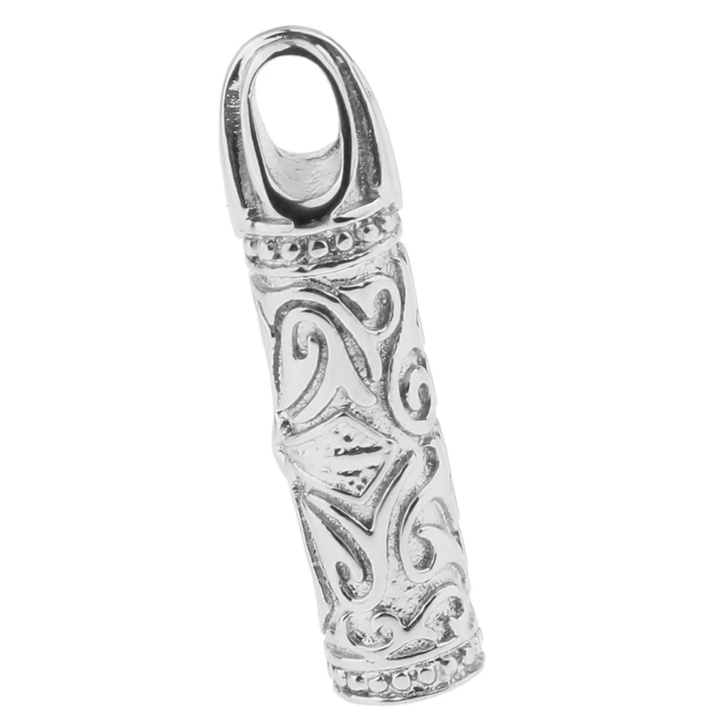 Stainless Steel Charm Cylinder Cremation Keepsake Pet Human Ash Urn Holder Pendant 