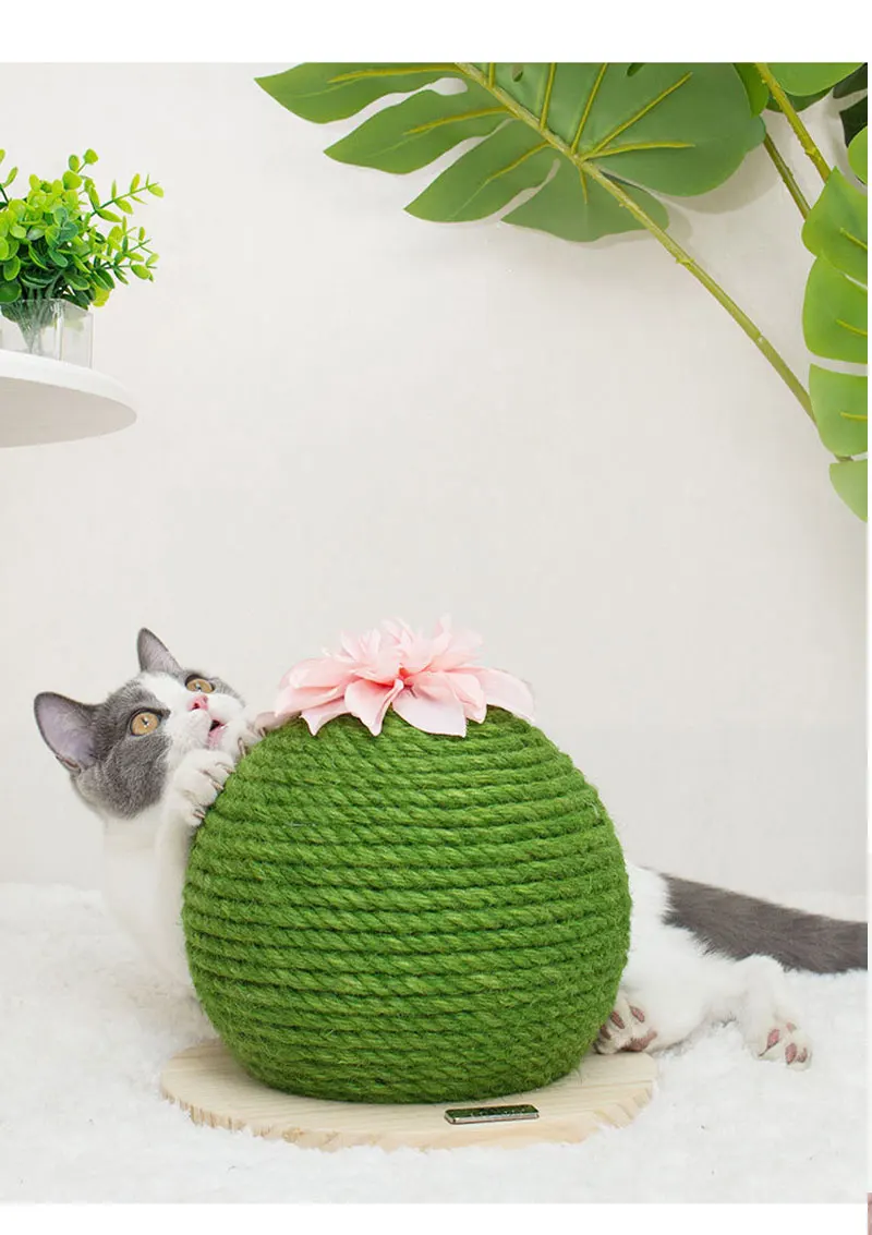 Кактус кошка скретч дом Cuerda сизаль веревка Когтеточка коврик против царапин диван защита канапе котенок скалолазание рама - Цвет: Зеленый