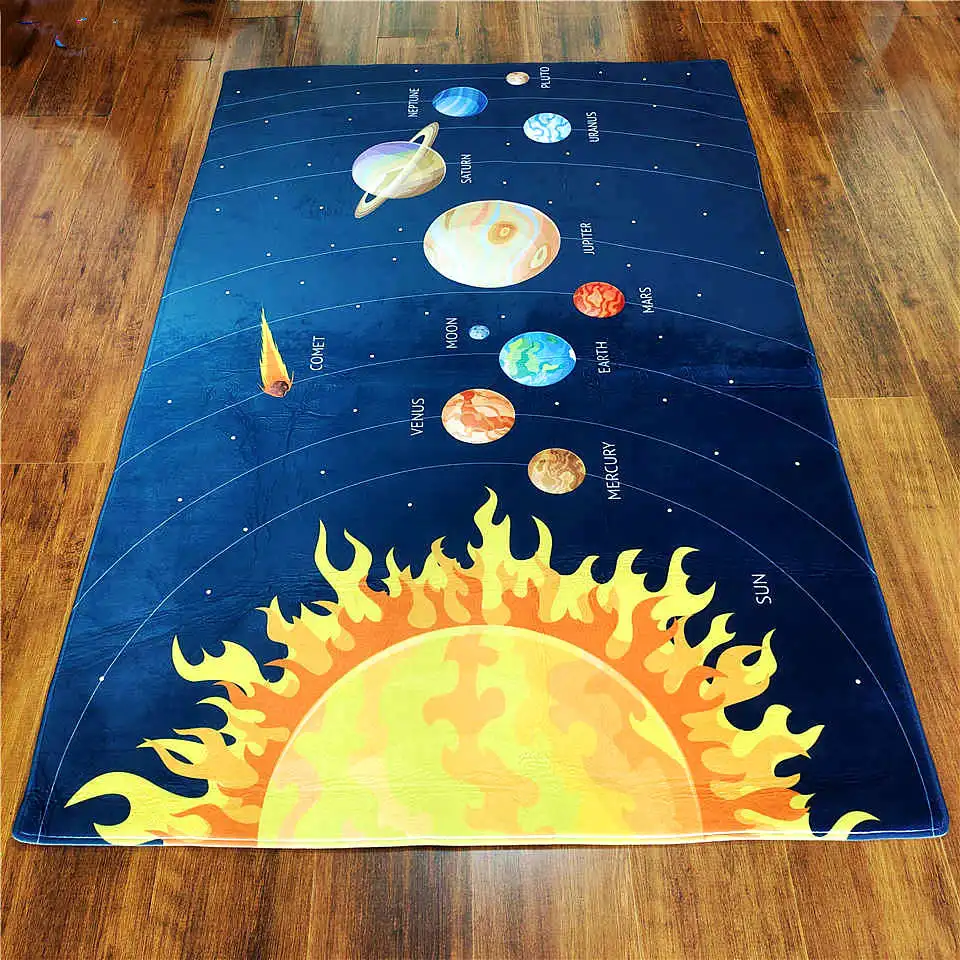 3D sistema solare camera dei bambini tappeto spazio pianeta tappeto per ragazzo  camera da letto tappetino antiscivolo bagno decorazioni per la casa gioca  tappetino strisciante - AliExpress