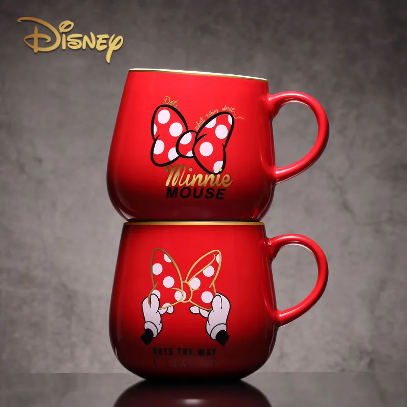 

Disney 380ML Q Version Of Mickey Mouse Mug Cartoon Minnie Milk Coffee Cups Friends Gifts Student Breakfast Ceramic Cups