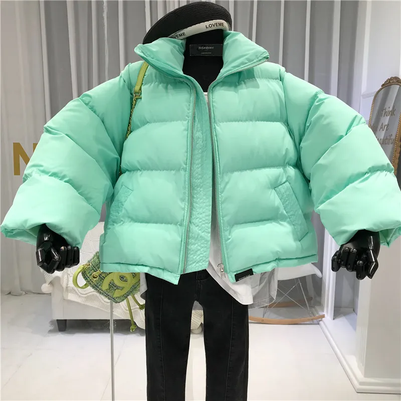 Зимние плотные куртки Abrigos Mujer Invierno Ropa De Invierno Para Mujer, Зимние Женские однотонные пальто с широкой талией в Корейском стиле