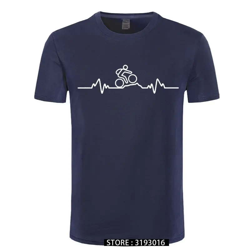 

Mountain Biker Heartbeat Pulse Cyclinger Men's Tshirt Fashion Short Sleeve Printed Tshirt Harajuku Streetwear Clothing Shirt