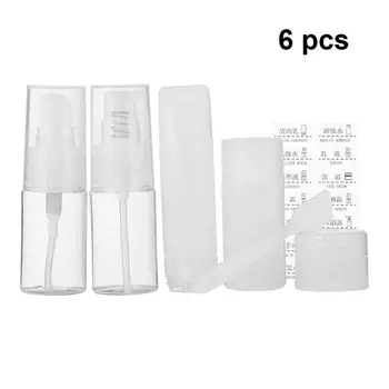 

6Pcs 30/50ml Portable Travel Bottles Refillable Makeup Organizer Container White Cosmetic Pump Bottles With Scoop 2 Type