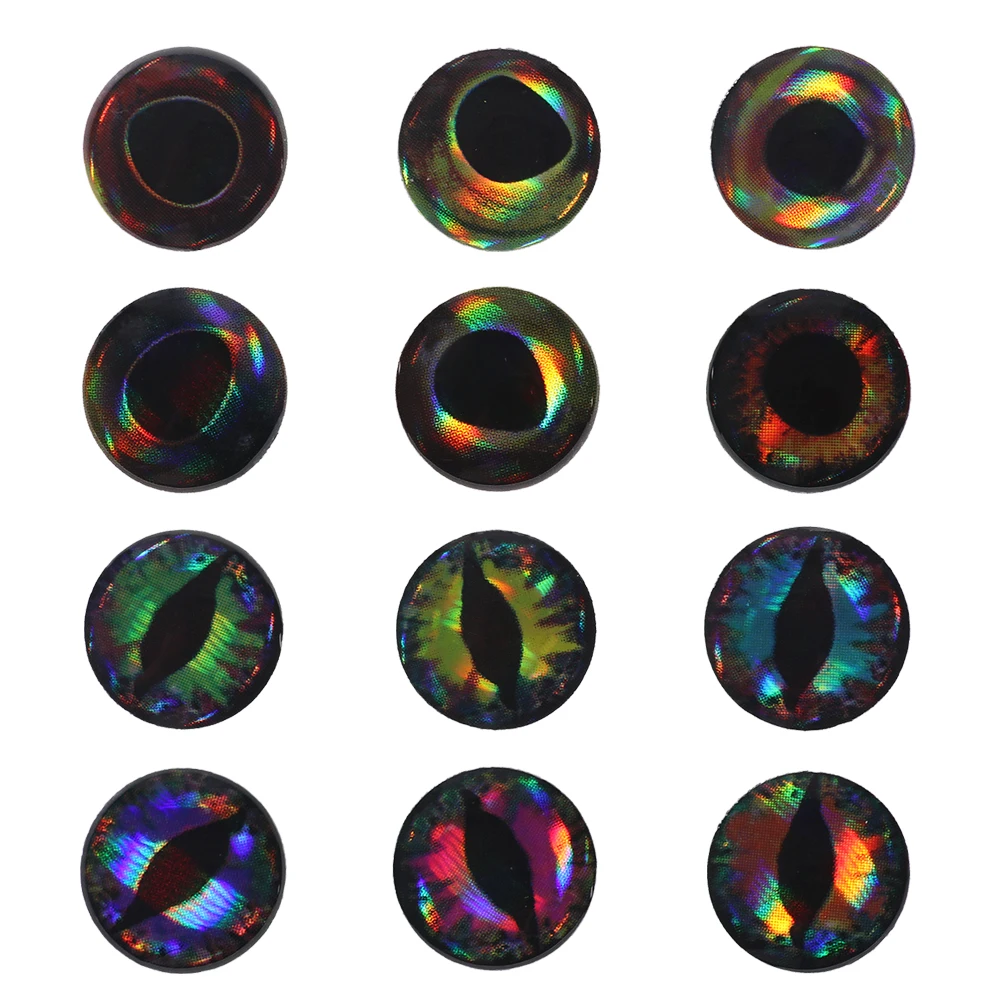 100pcs Fishing Lure Eyes Fish Eye For Fly Tying 3D-Holographic