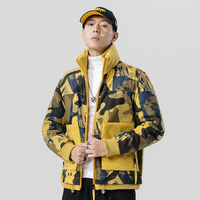 Yellow Camouflage AIRGRACIAS Для мужчин зимняя куртка Новое Повседневное утепленная парка с карманами камуфляж теплая куртка Для мужчин Модная Верхняя одежда с защитой от ветра, длинная мужская куртка - Цвет: Yellow Camouflage