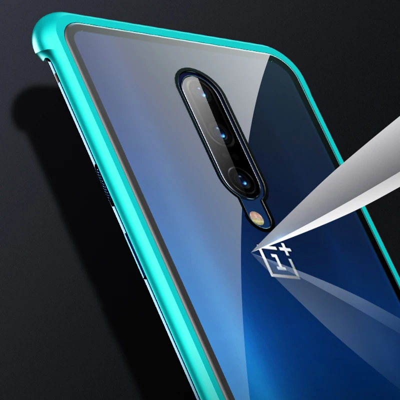 Роскошный металлический чехол из закаленного стекла для Oneplus 7 Pro HD прозрачный чехол безрамный чехол для телефона для Oneplus 7 One Plus 7 Seven чехол