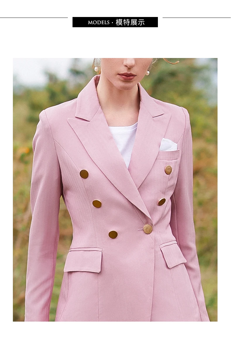 Женские офисные костюмы, набор профессиональных женских бизнес-леди, костюм размера плюс, розовый блейзер, брюки, дизайнерские, сделанные на заказ